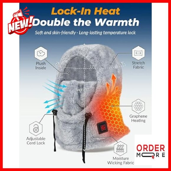 Rechargeable Heated Balaclava for Women with 6000mAh Battery Winter Sports main image 5